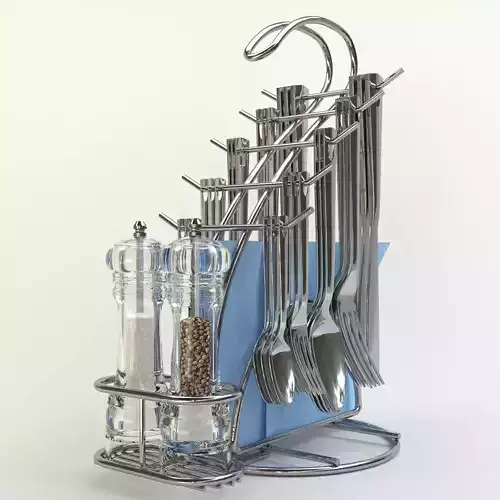 cutlery stand with pepper pot 3D model