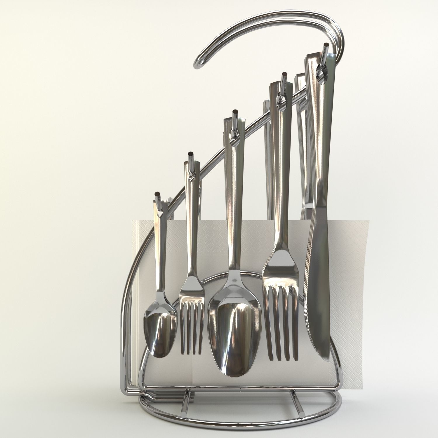 cutlery stand with pepper pot 3D model_9