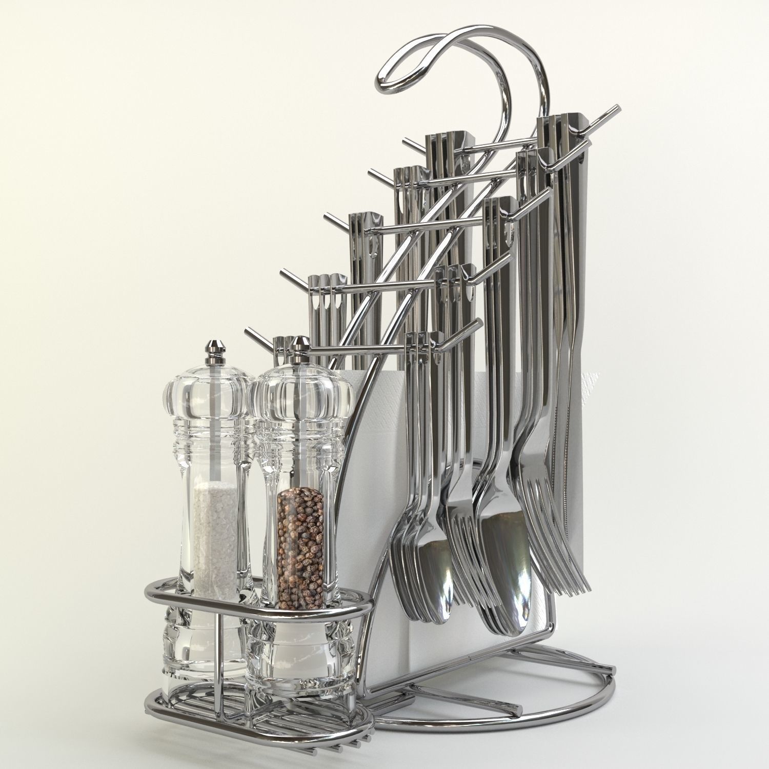 cutlery stand with pepper pot 3D model_7