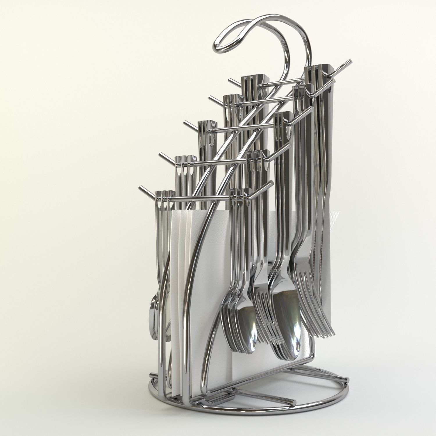 cutlery stand with pepper pot 3D model_10