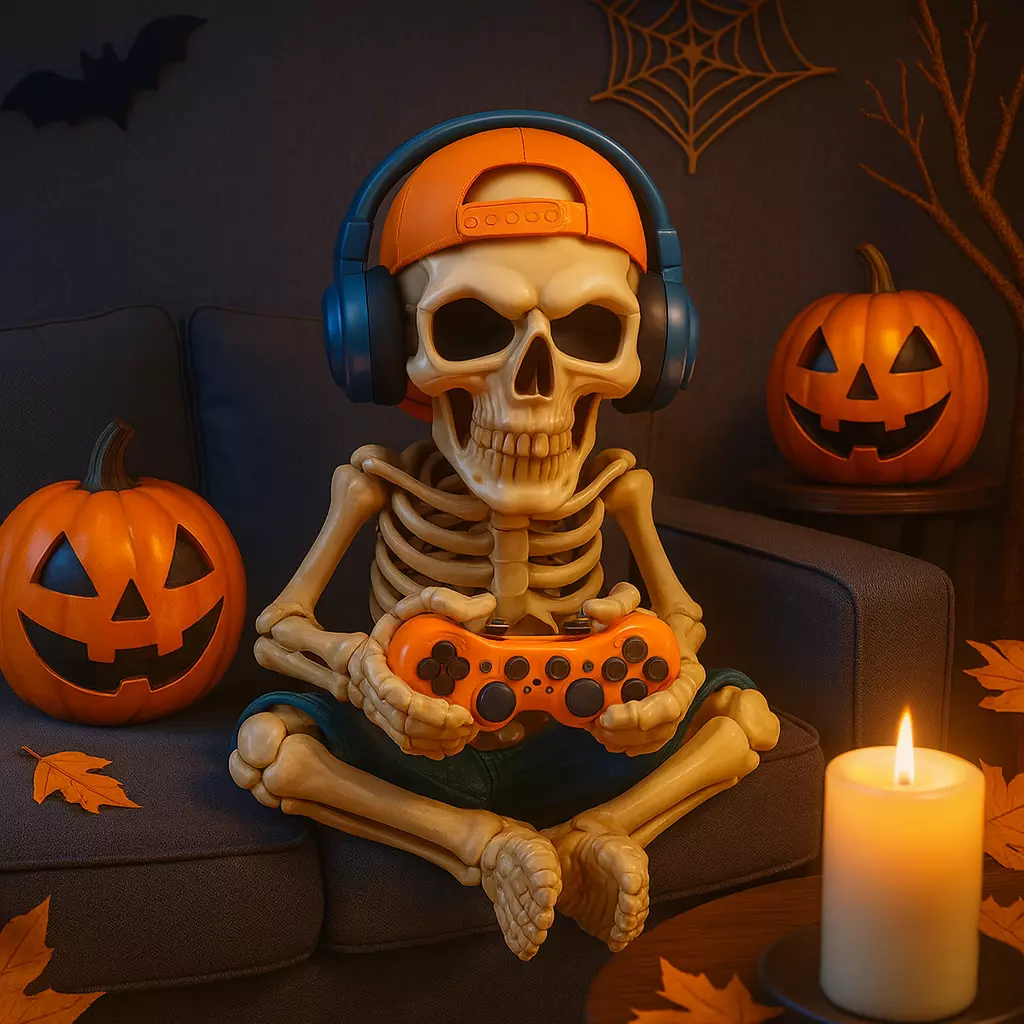 Halloween Gaming Skeleton 3D Model STL OBJ GLB 3d print 3D print model