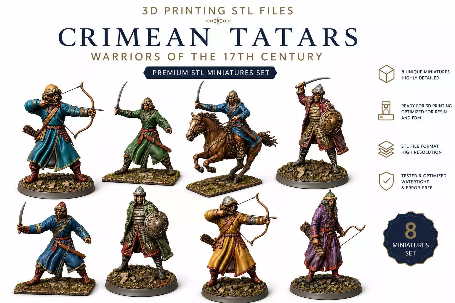 Crimean Tatar Warriors STL Files 3D print model