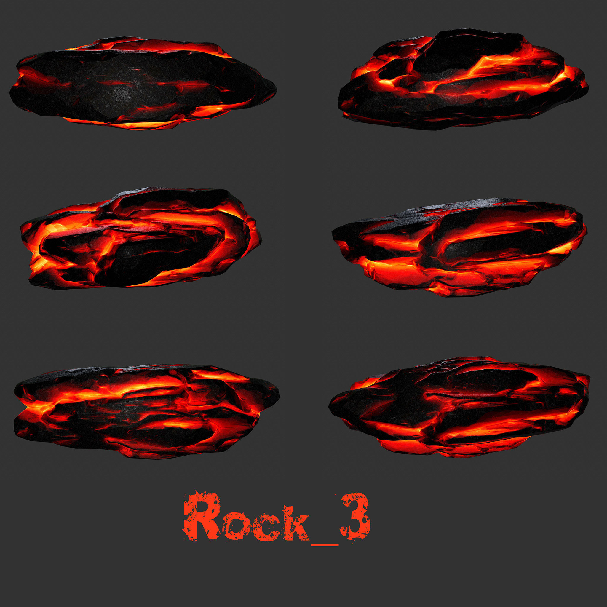 lava rocks 1 Low-poly 3D model_2