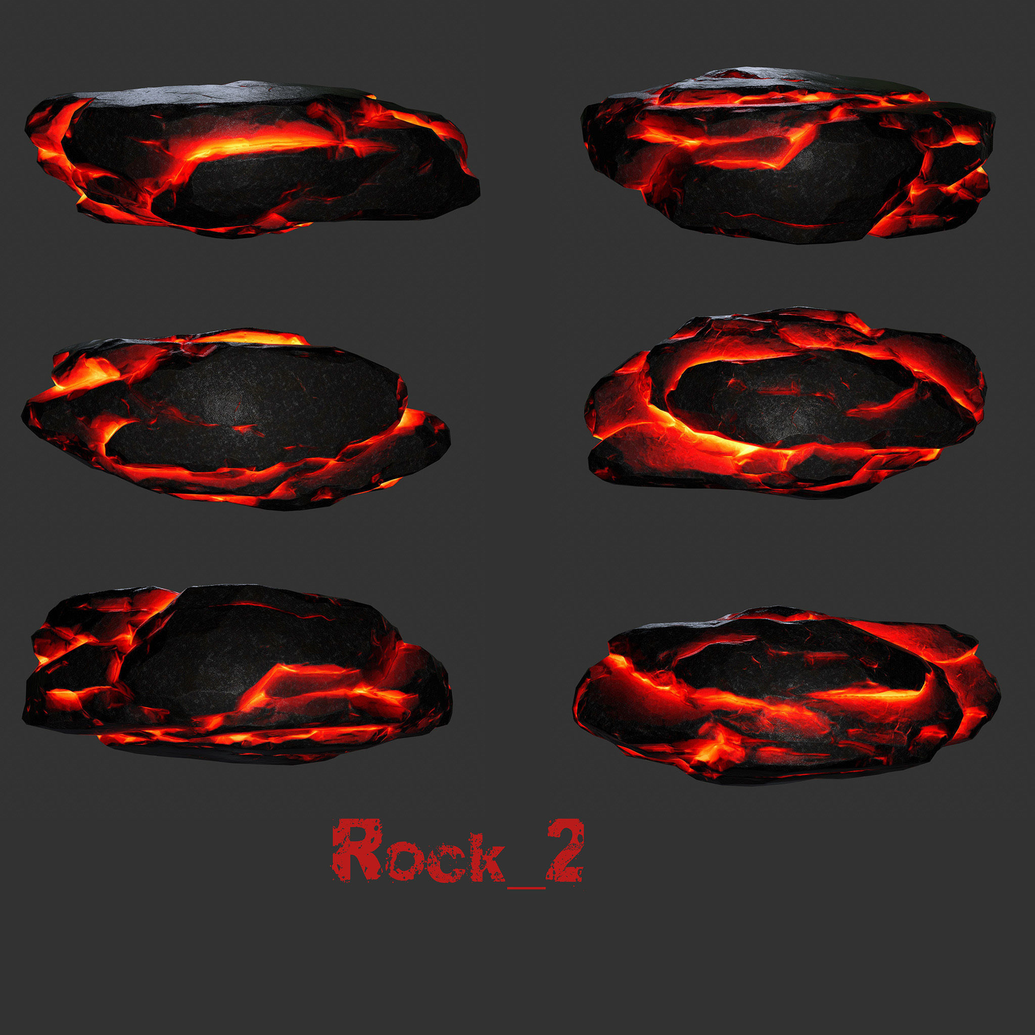 lava rocks 1 Low-poly 3D model_6