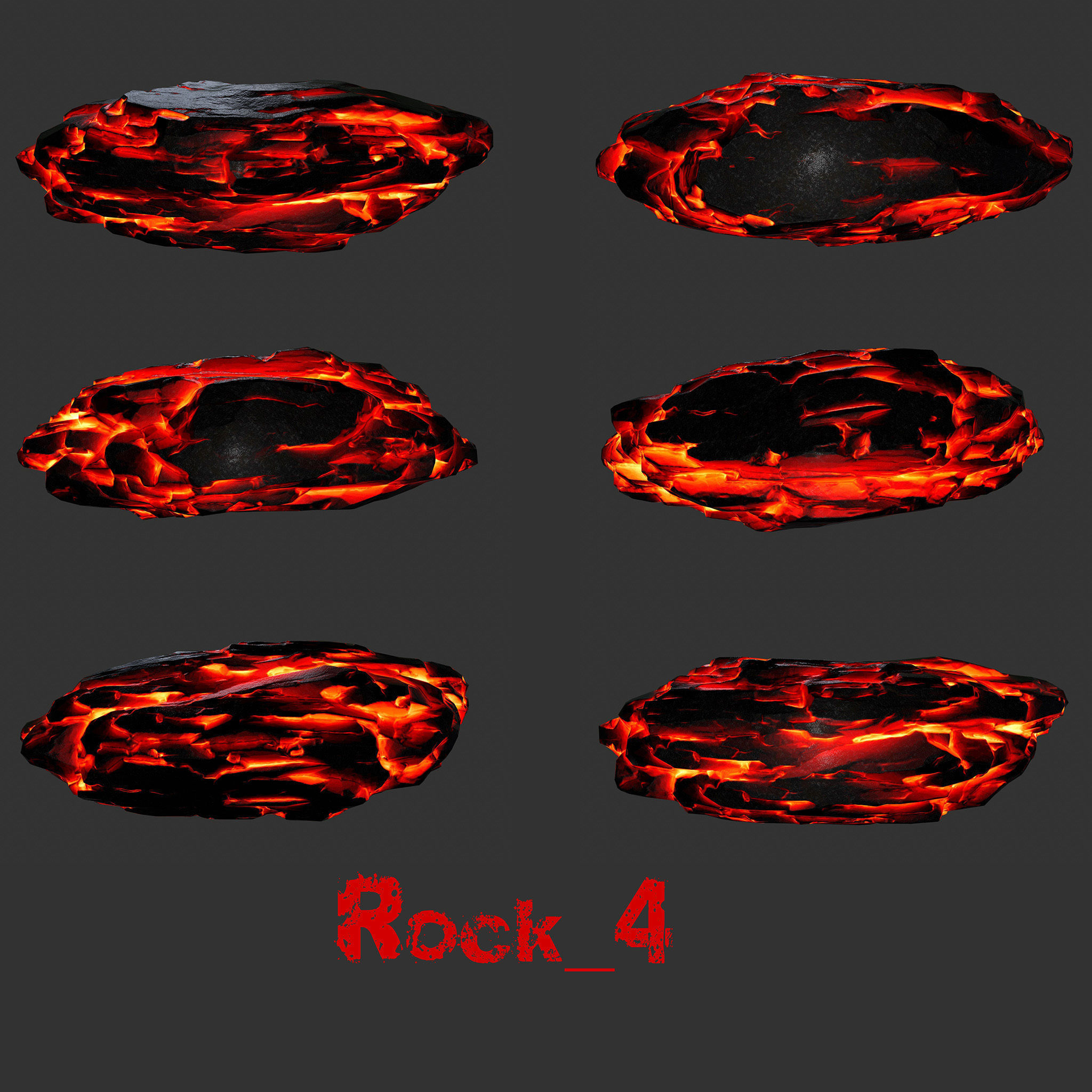 lava rocks 1 Low-poly 3D model_3