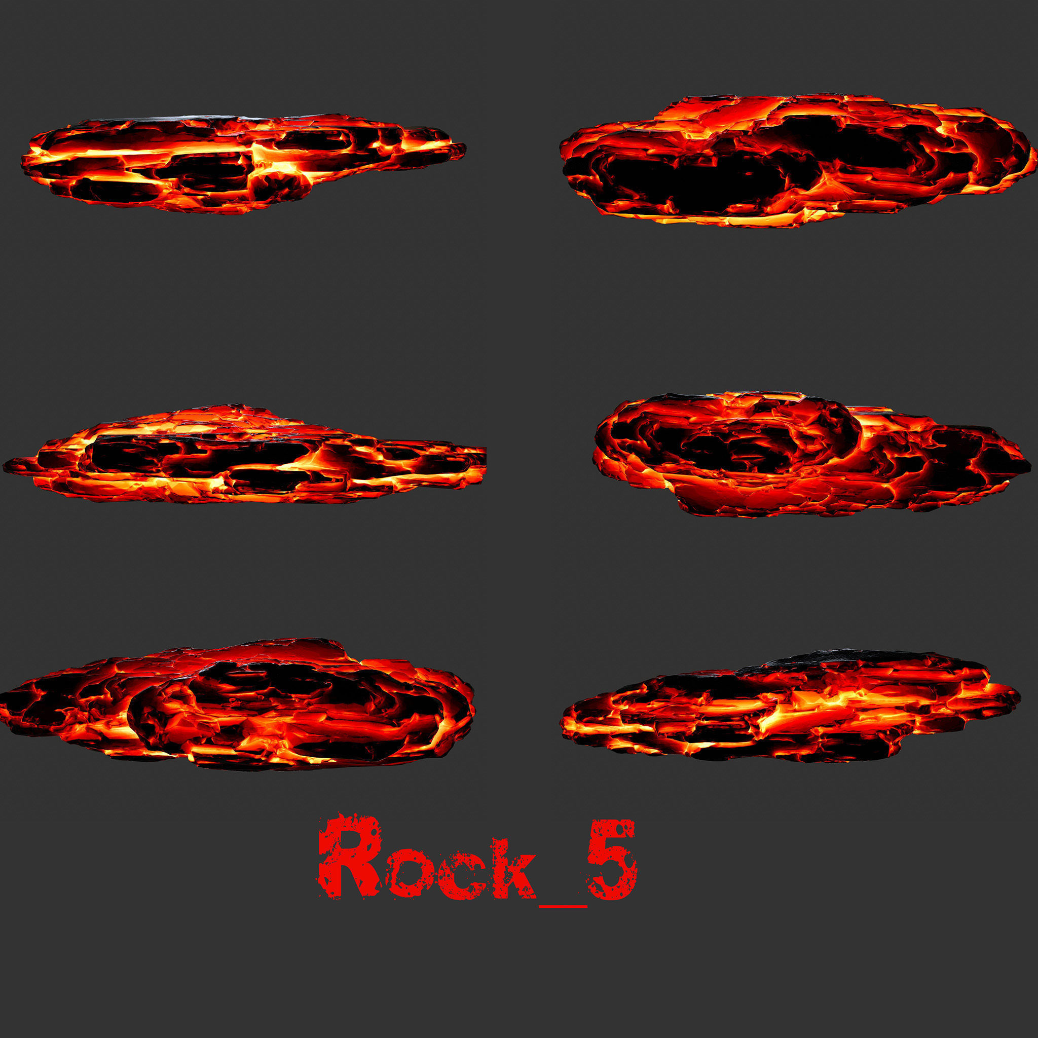 lava rocks 1 Low-poly 3D model_5