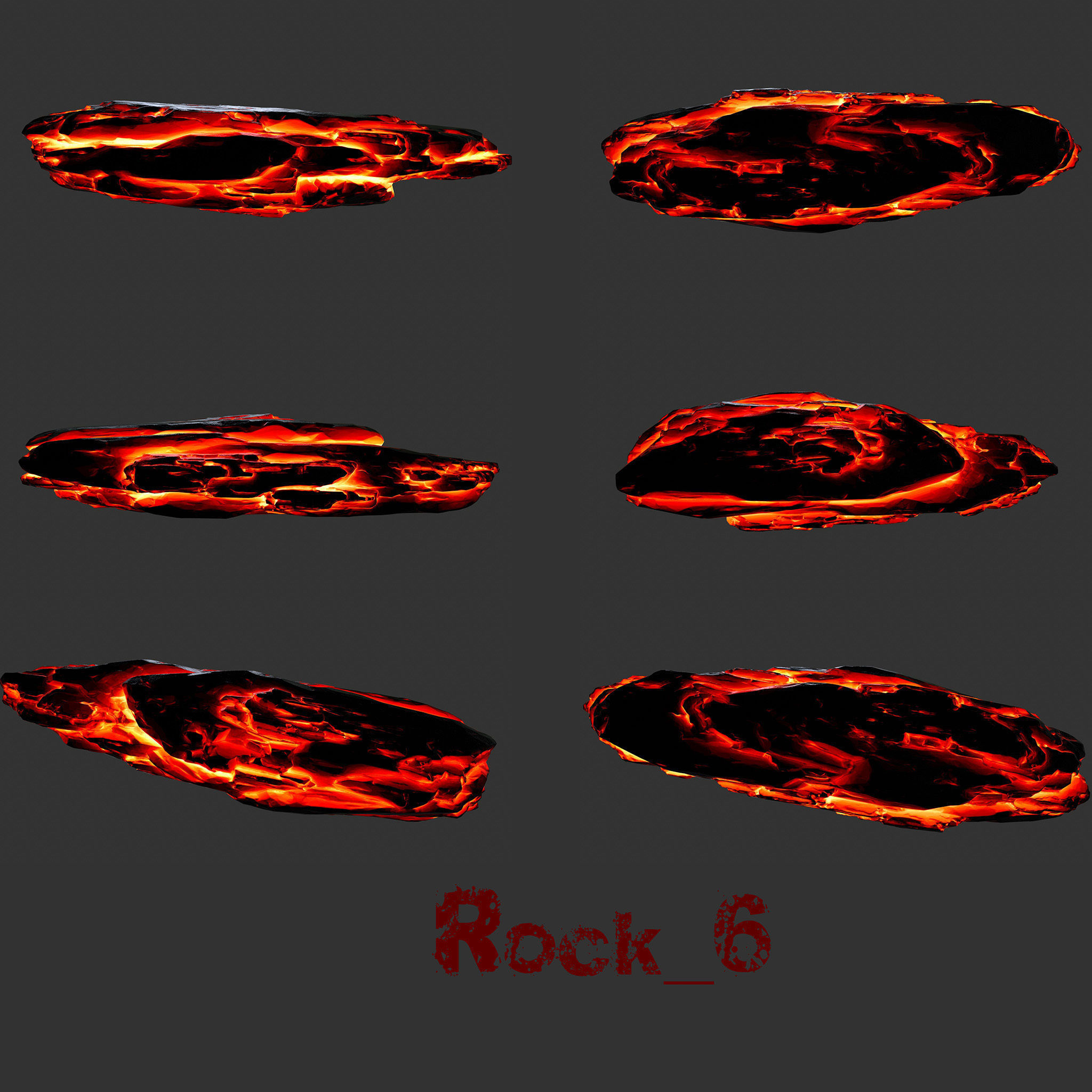 lava rocks 1 Low-poly 3D model_4