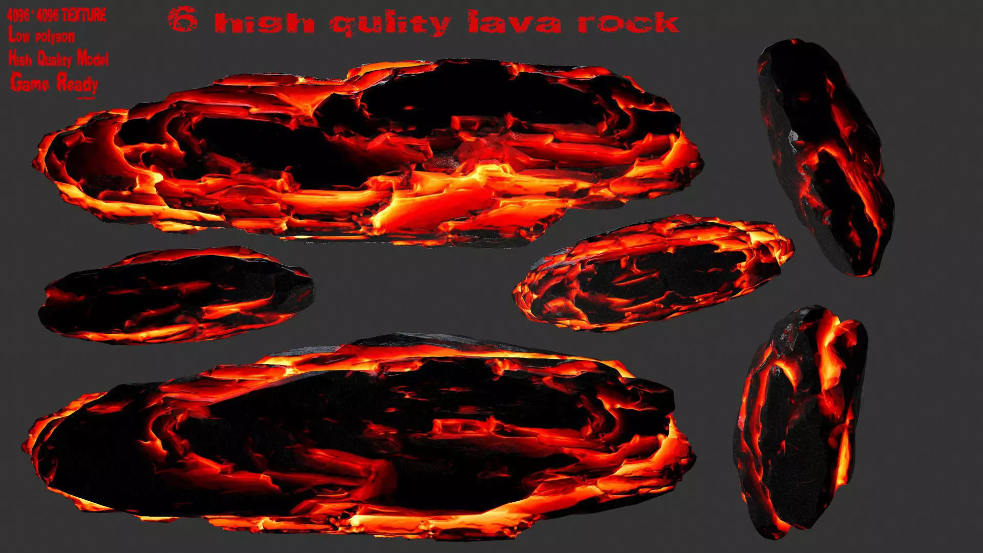 lava rocks 1 Low-poly 3D model_0
