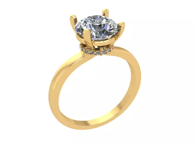 Elegant Solitaire Engagement Ring 3D print model