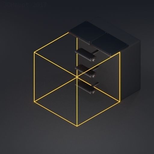 Sci-Fi Ladders and Stairs Package Red Version Low-poly 3D model_77