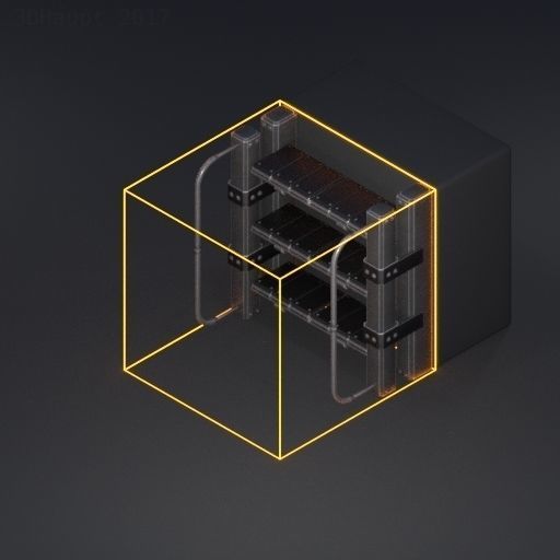 Sci-Fi Ladders and Stairs Package Red Version Low-poly 3D model_61