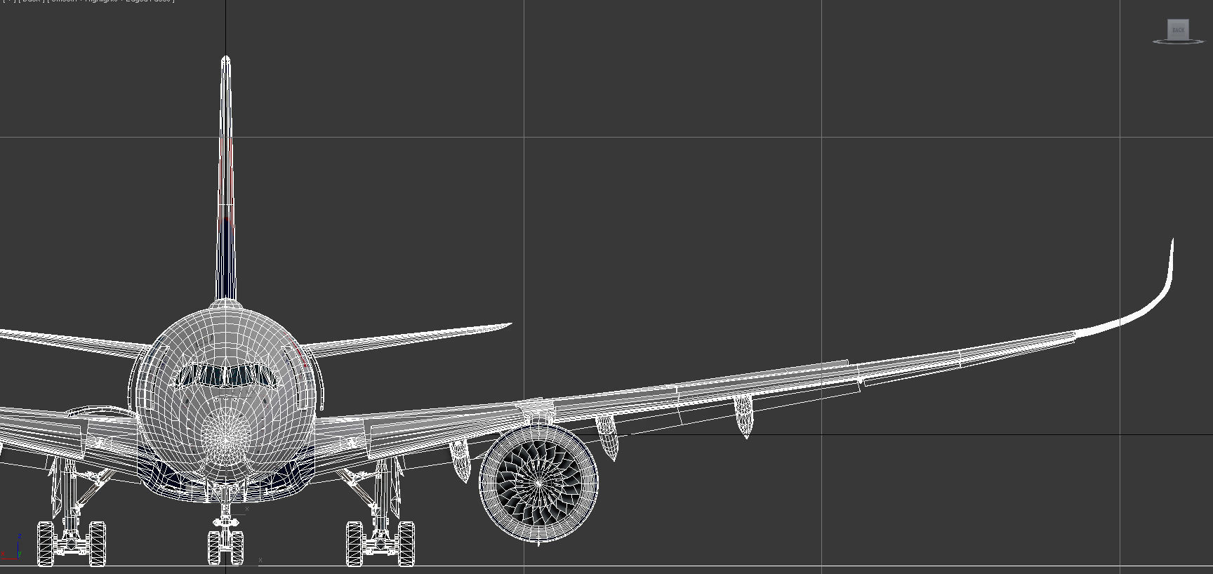 Airbus A350-900 XWB Delta airlnes Ext 1 Low-poly 3D model_16
