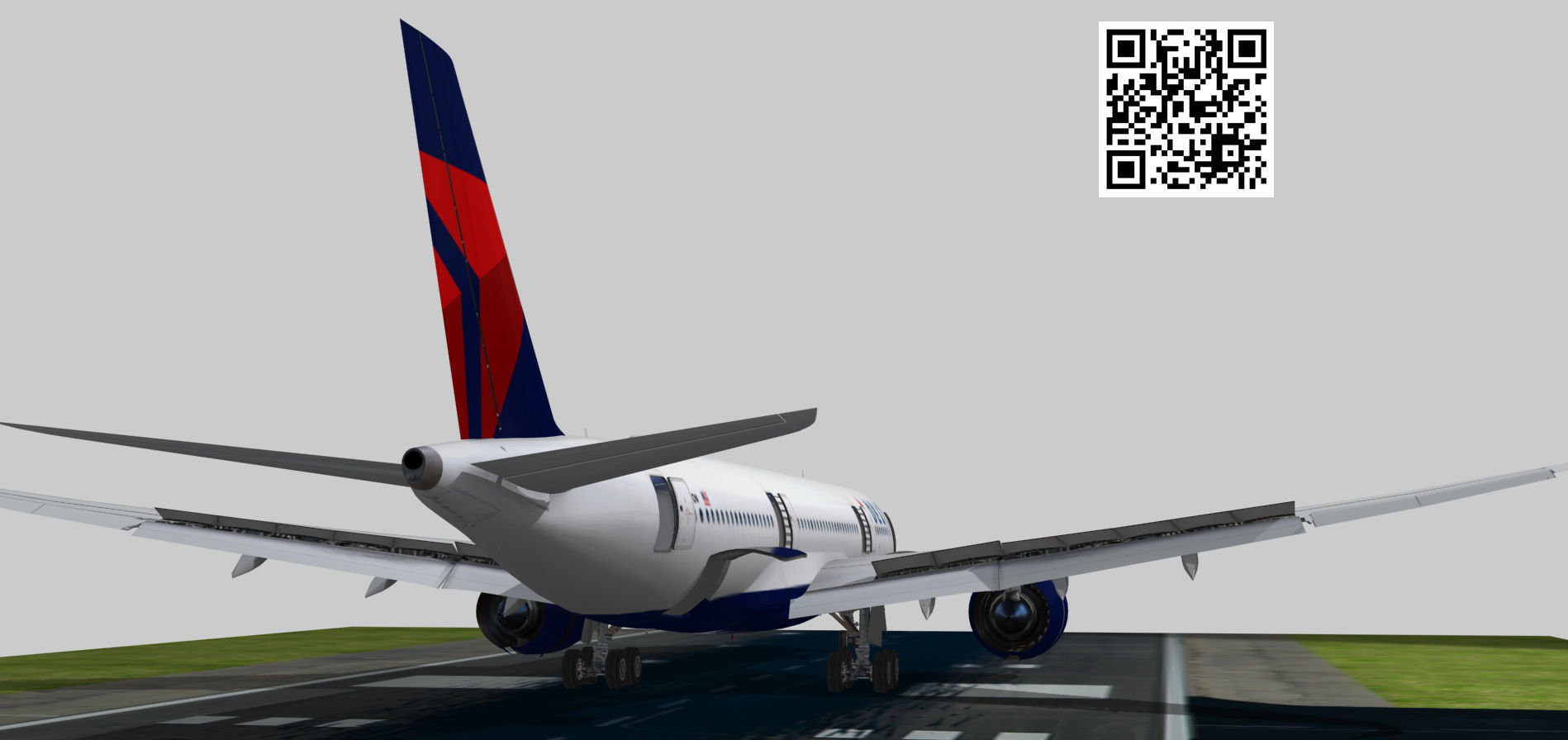 Airbus A350-900 XWB Delta airlnes Ext 1 Low-poly 3D model_11
