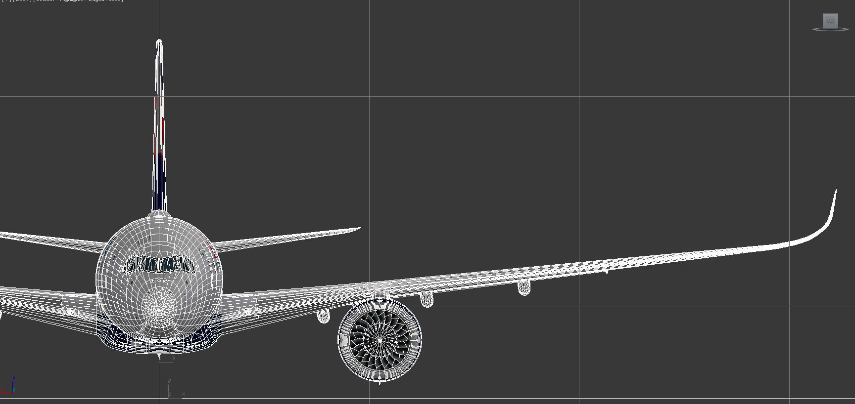 Airbus A350-900 XWB Delta airlnes Ext 1 Low-poly 3D model_15