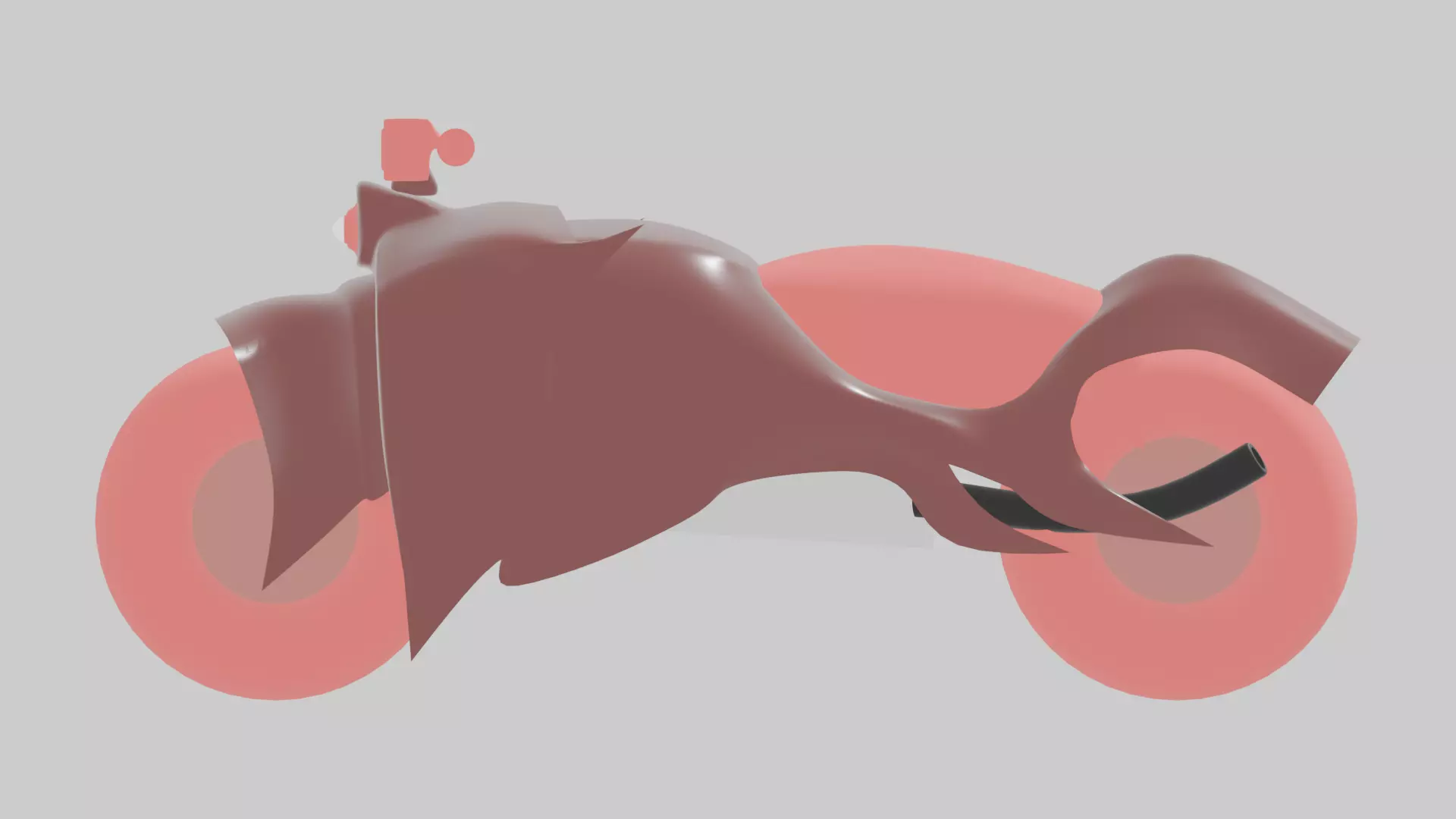 Crimson Whip Motorcycle Low-poly 3D model