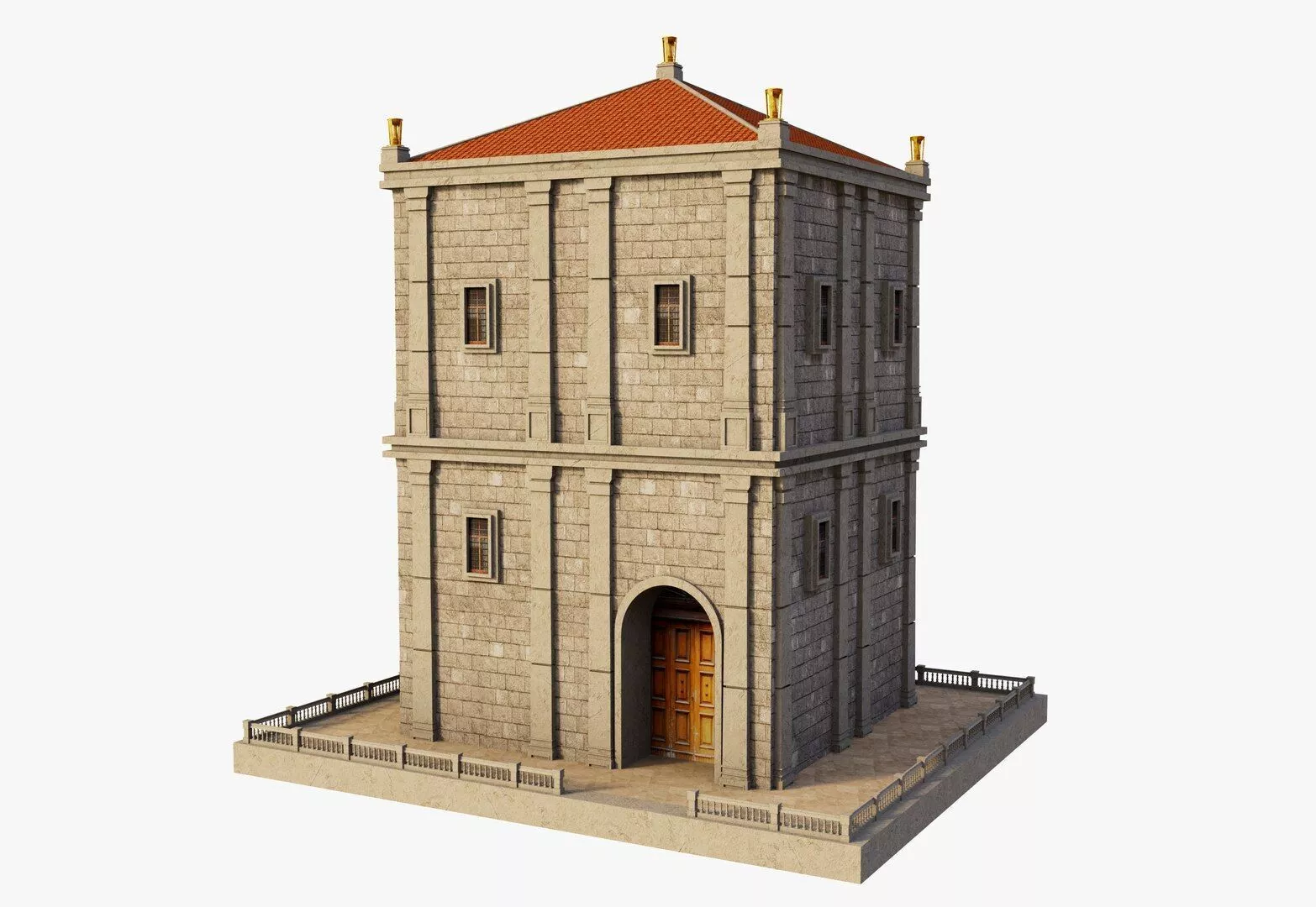 Ancient Tower Building Free 3D model