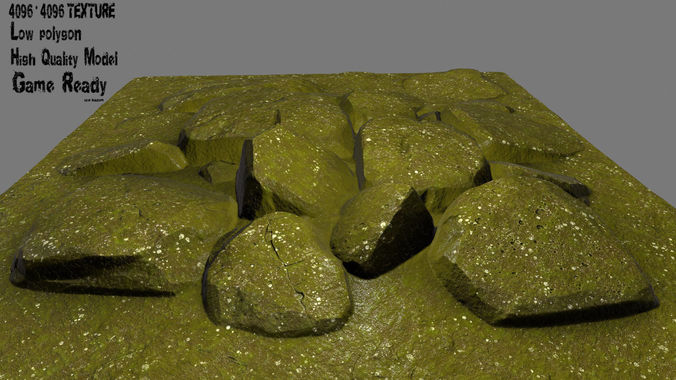 floor rocks 04 Low-poly 3D model