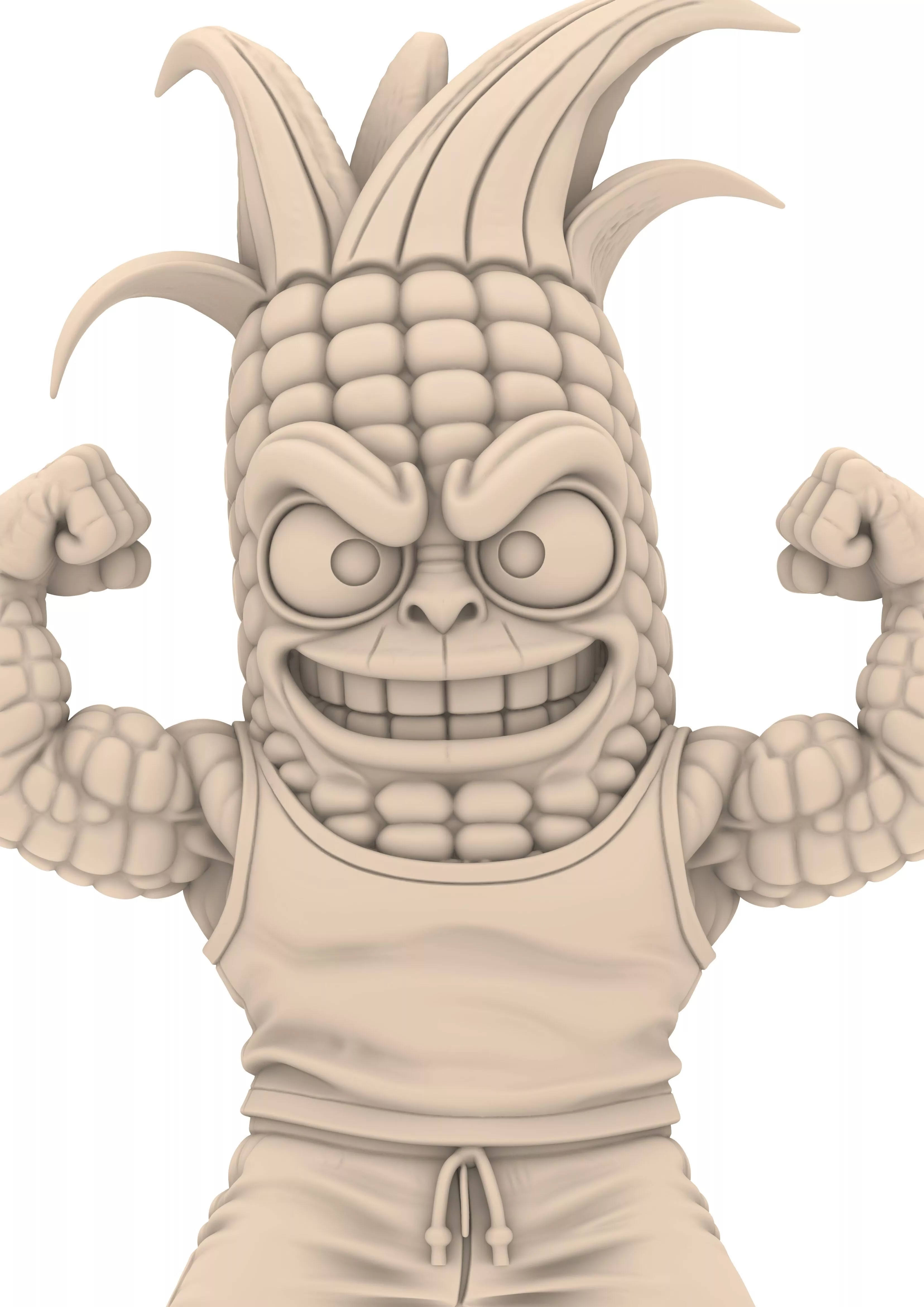 Angry Corn Monster Cartoon Creature Mais Monster 3D print model