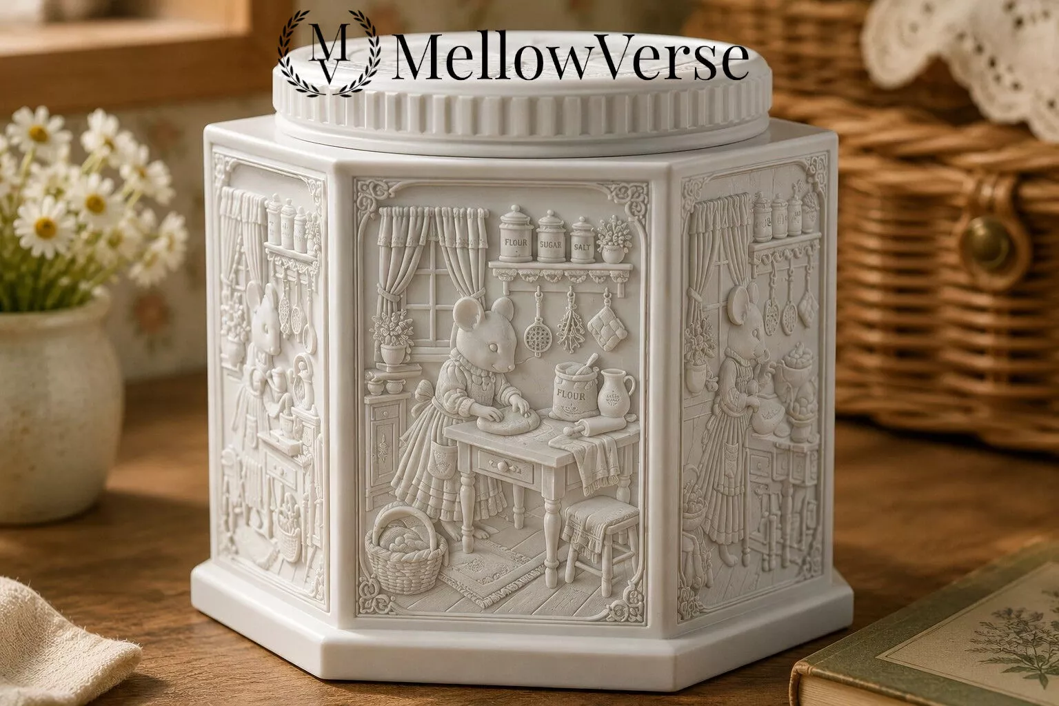 Cottage Mouse Jar Cozy Cottagecore Relief MellowVerse 3D print model
