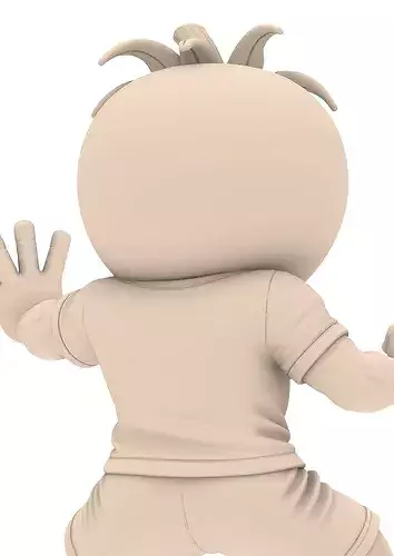 Angry Tomato Vegetable Fighter STL 3D print model 7