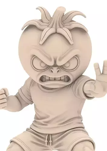 Angry Tomato Vegetable Fighter STL 3D print model
