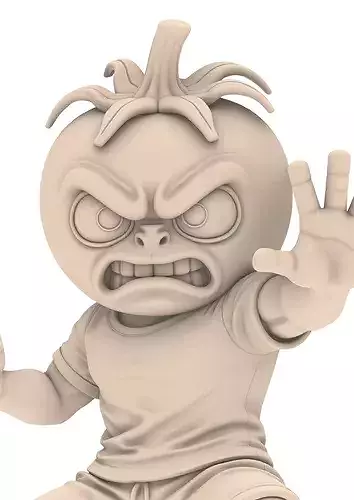 Angry Tomato Vegetable Fighter STL 3D print model 2