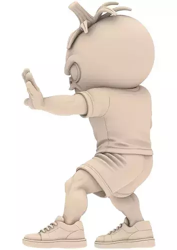 Angry Tomato Vegetable Fighter STL 3D print model 4
