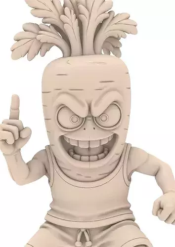 Crazy Carrot Vegetable Fighter STL Karotten 3D print model