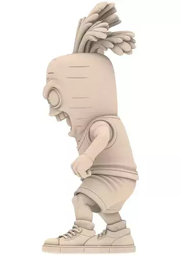 Crazy Carrot Vegetable Fighter STL Karotten  3D print model 5