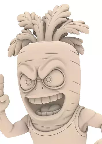 Crazy Carrot Vegetable Fighter STL Karotten  3D print model 3