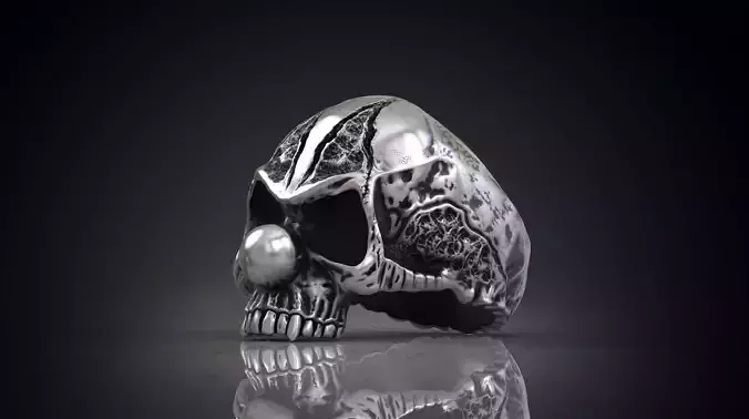 Ring of the evil clown skull STL  3d model for 3d printing  3D print model