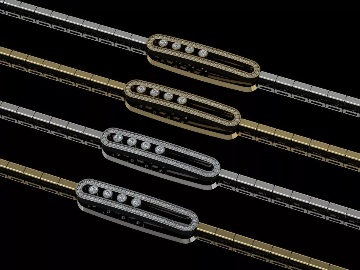 Messika Bracelet Luxury Brand Jewelry 3D print model