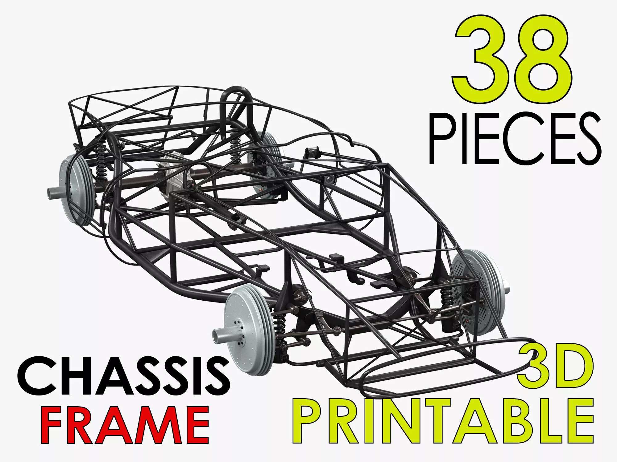 Scale Assembly Car Chassis Frame Kit 2 3D print model