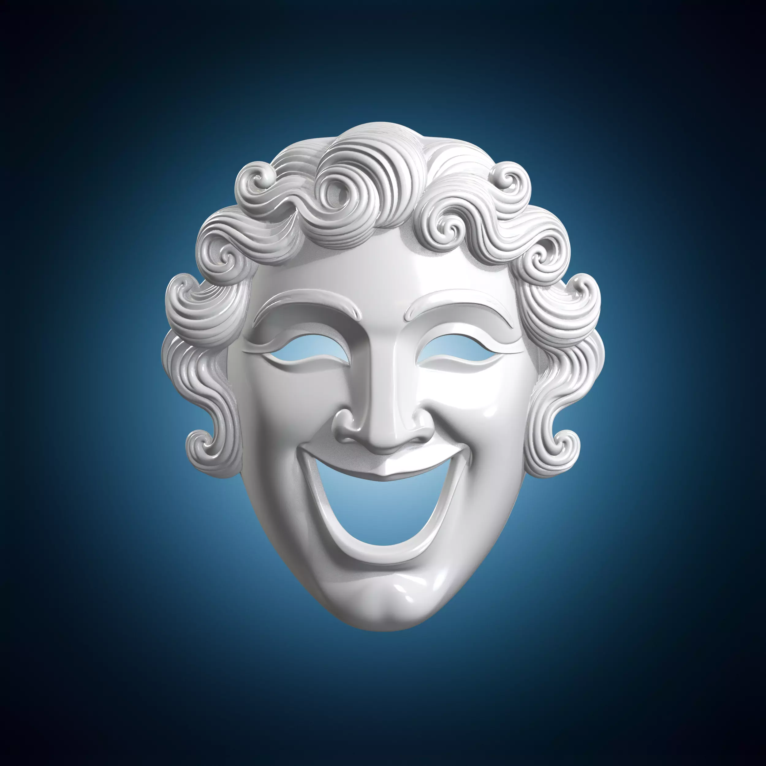 Ancient Greek Comedy Mask 3D Print Model 3D print model