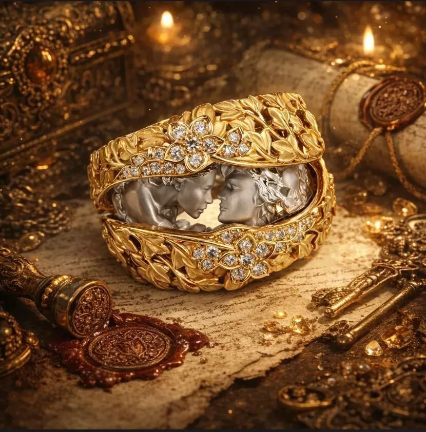 Magerit Ring Elegant Jewelry Gold Luxury 3D print model