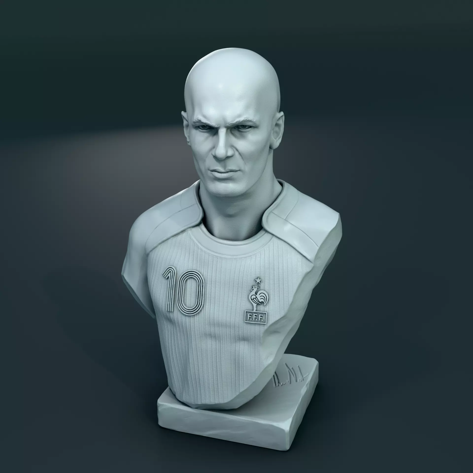 Zinedine Zidane 3D model for 3D printing 3D print model