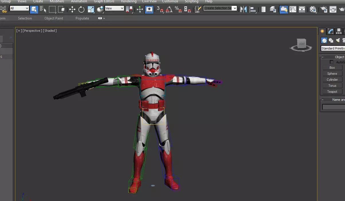 Red Stormtrooper Rigged 3D model