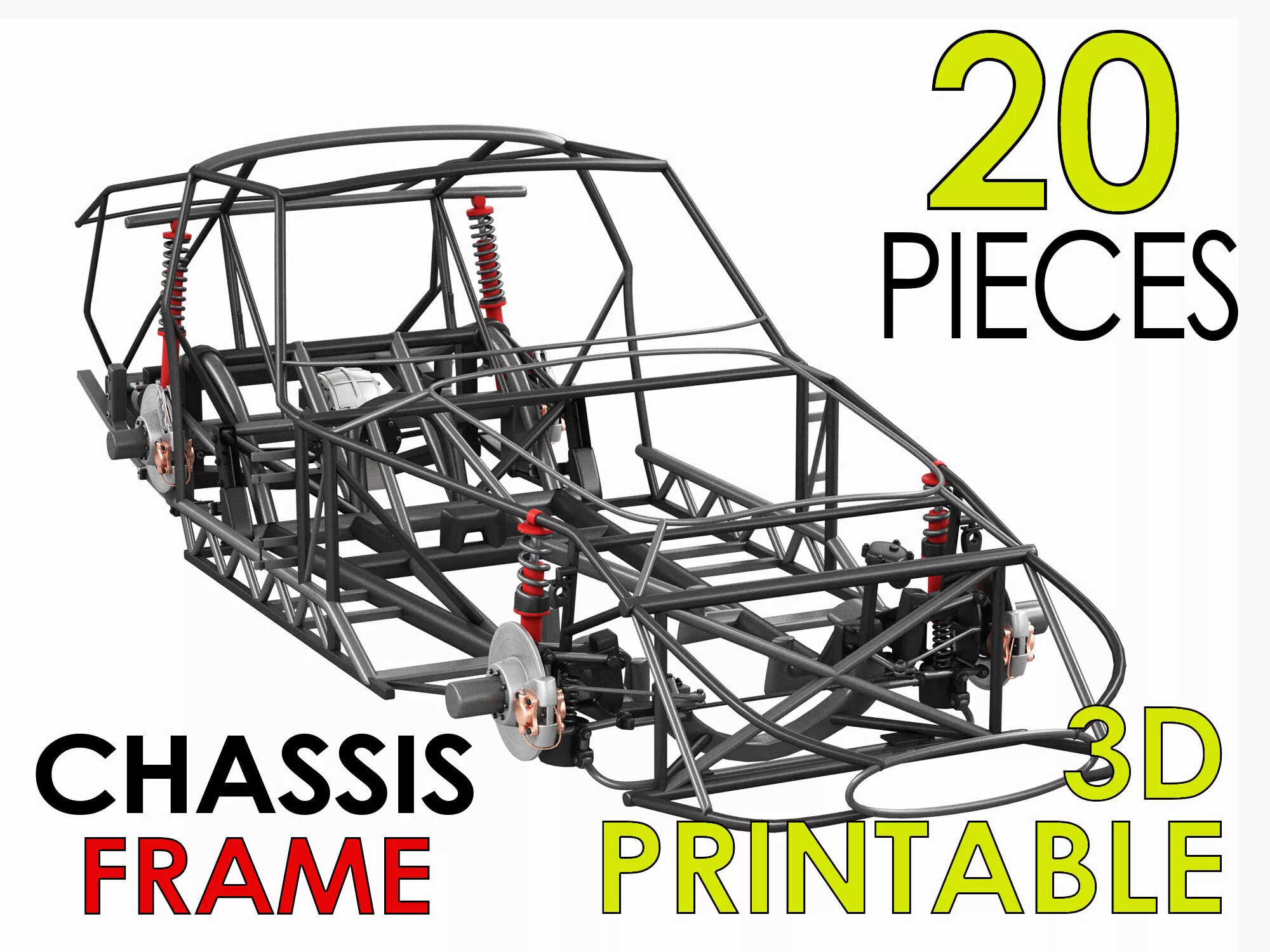 Scale Assembly Car Chassis Frame Kit 1 3D print model