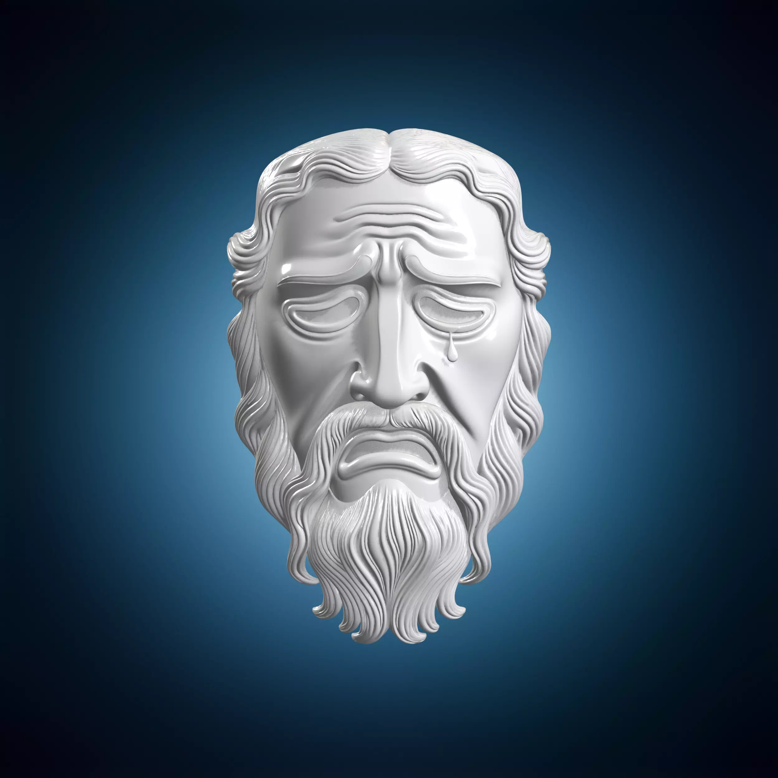 Greek Tragedy Mask 3D Print Model 3D print model