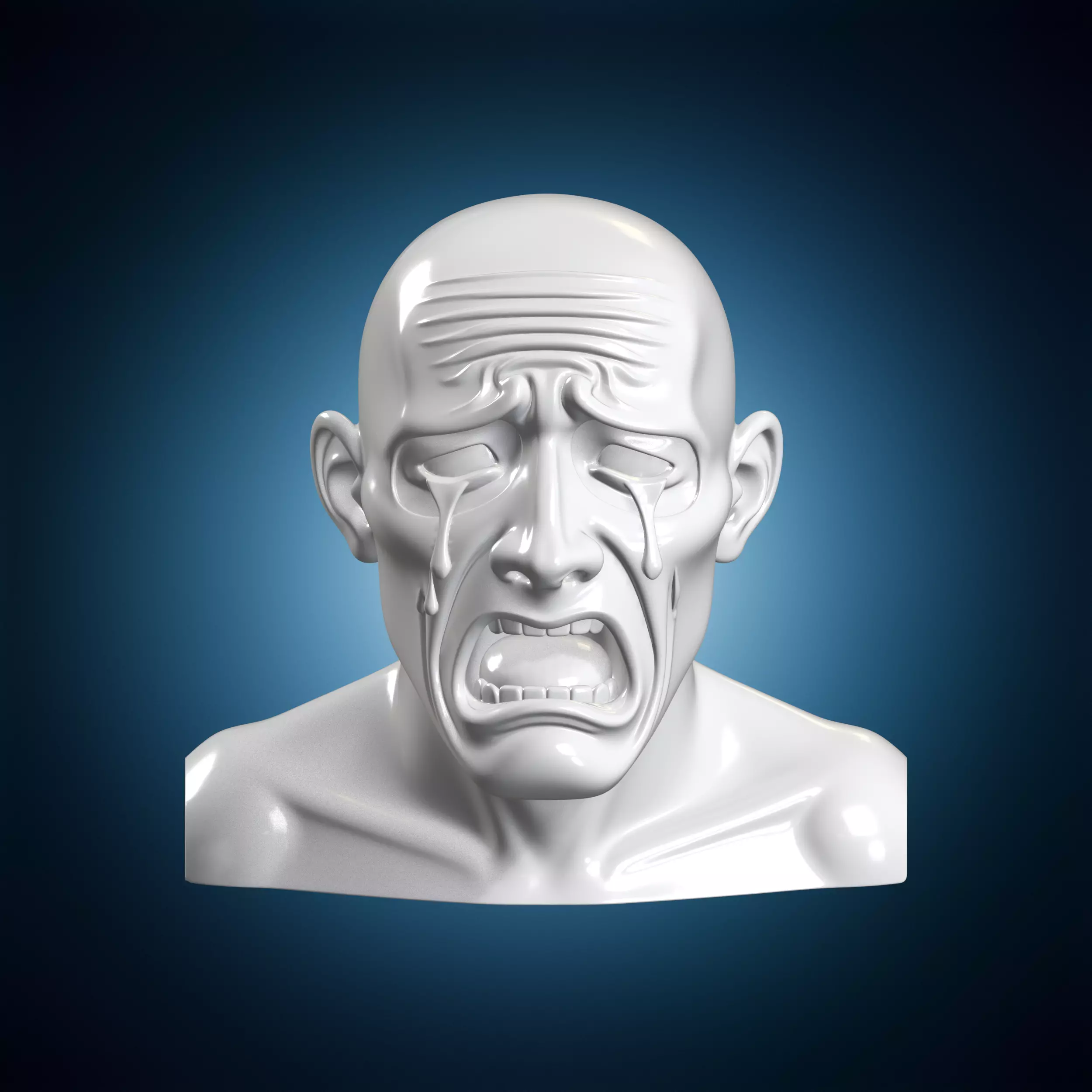 Buskin Tragedy 3D Print Sculpture 3D print model