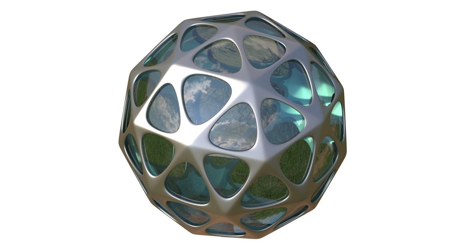 Geodesic Dome Building 1 3D model_4