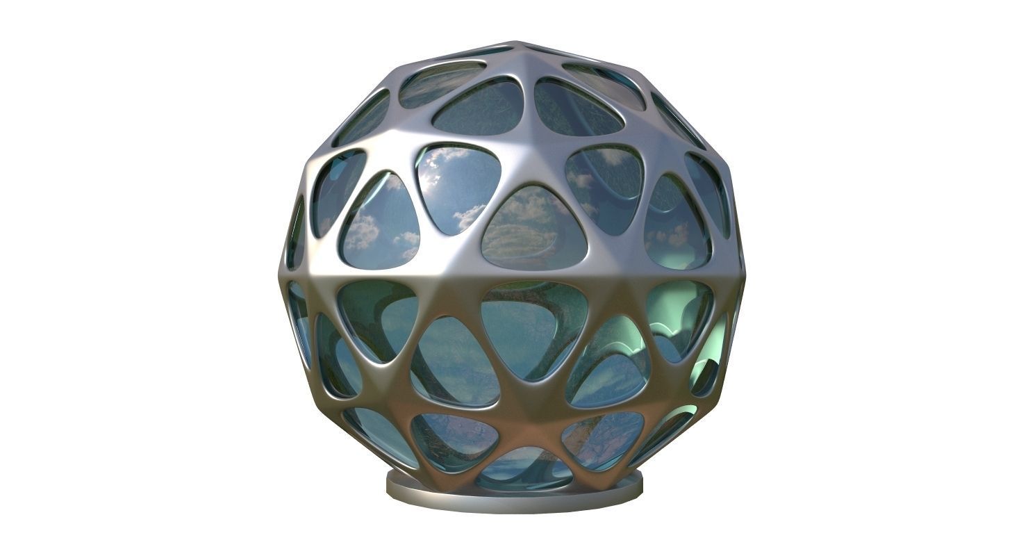 Geodesic Dome Building 1 3D model_3