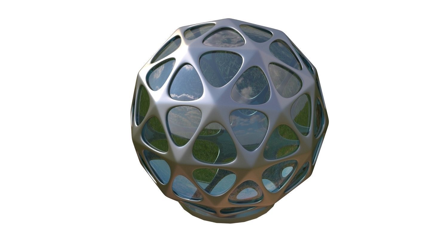 Geodesic Dome Building 1 3D model_1