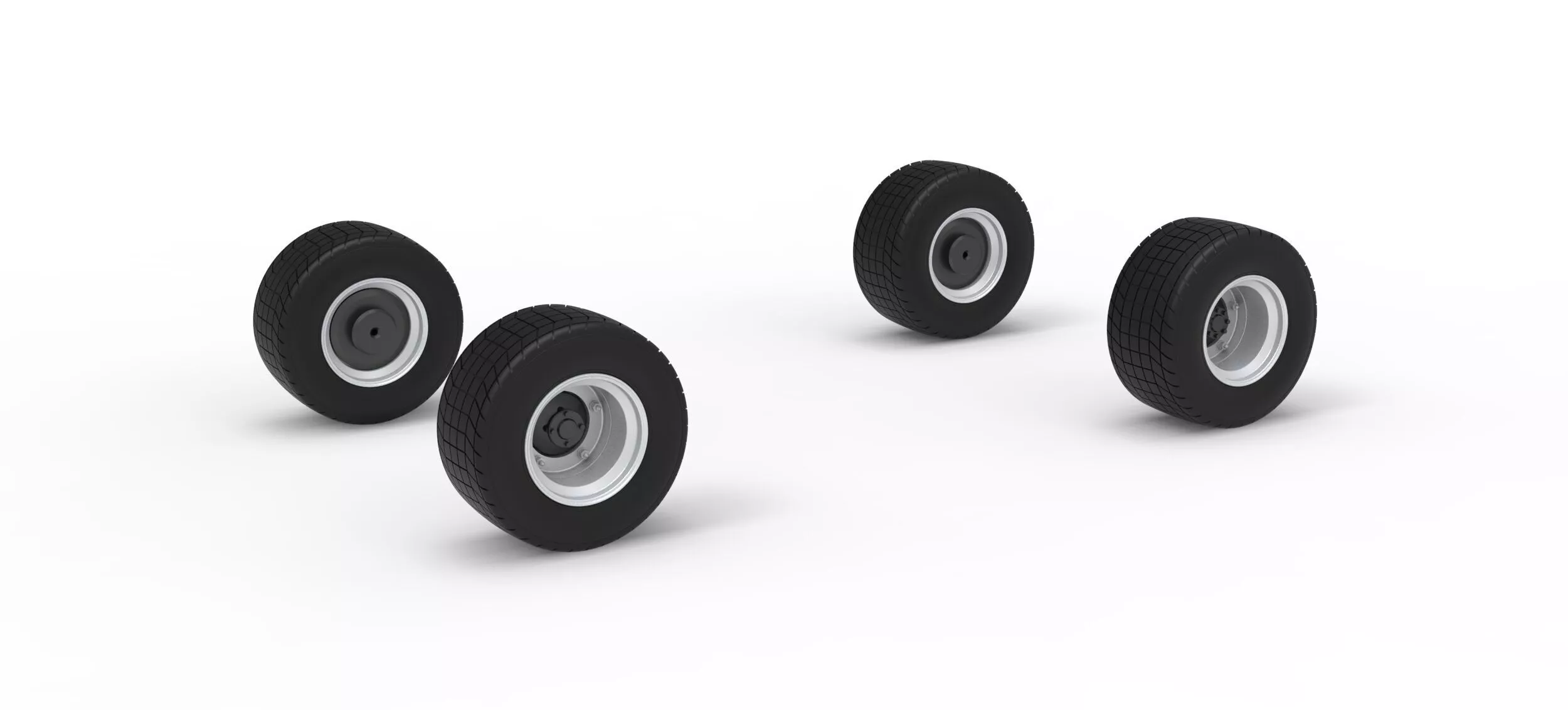 Wheel Set of Vintage Dirt late model Race car V2 Scale 1 to 25 3D print model