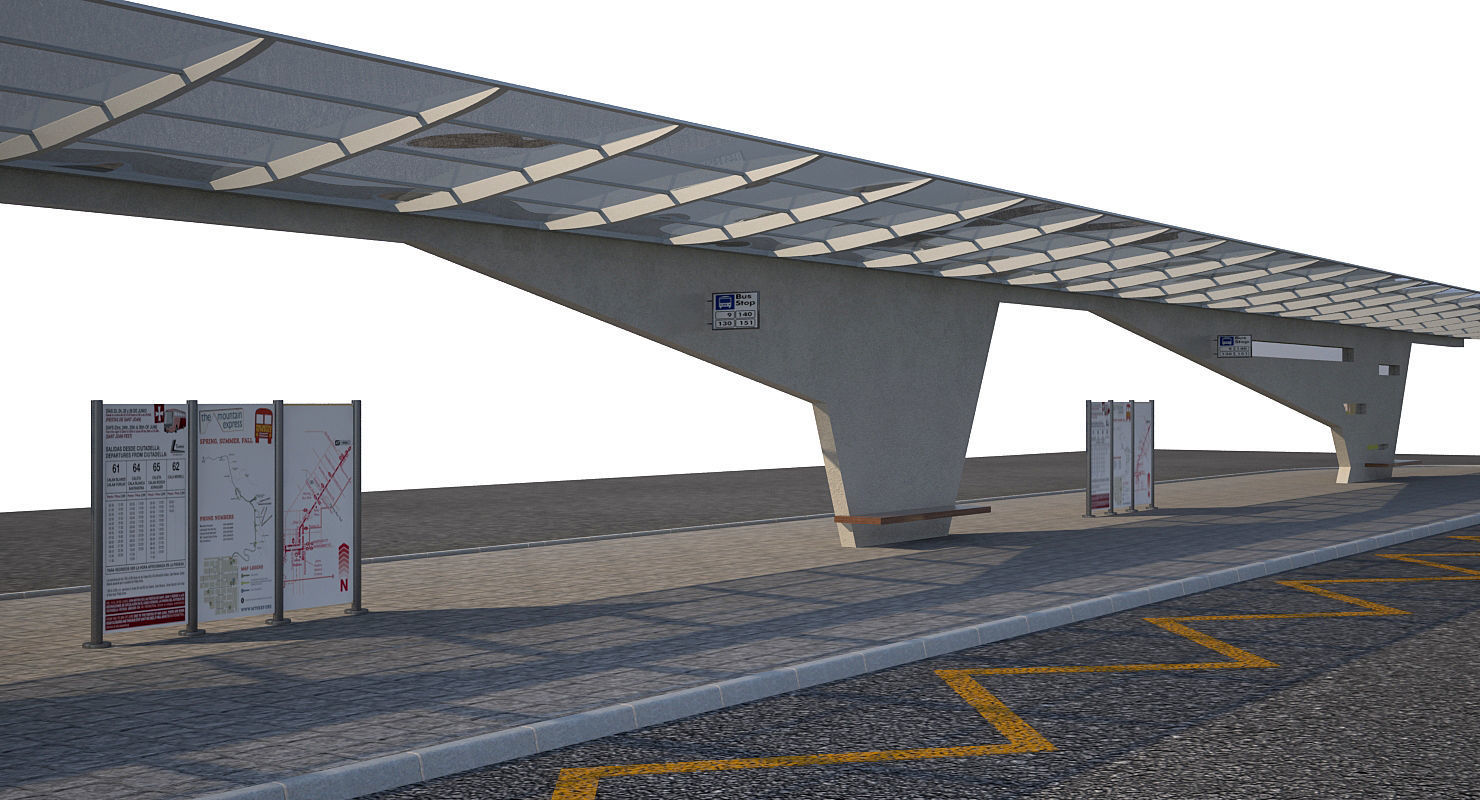 Bus Station 1a 3D model_4
