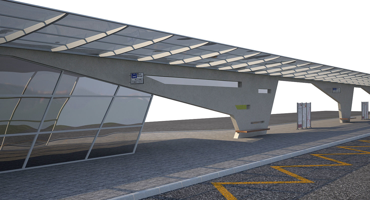 Bus Station 1a 3D model_1