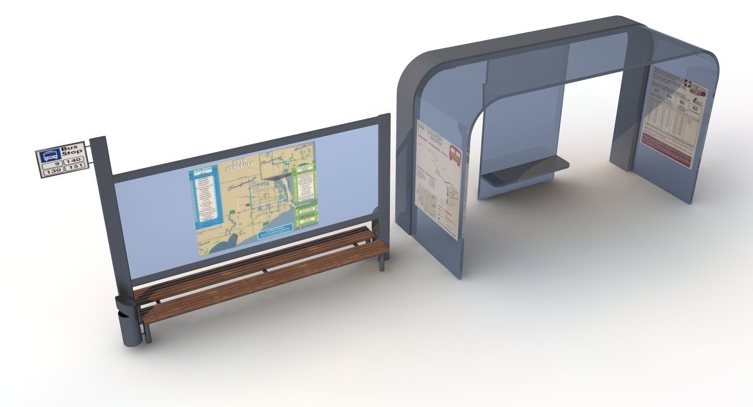 2 Bus Stops 1 3D model_3