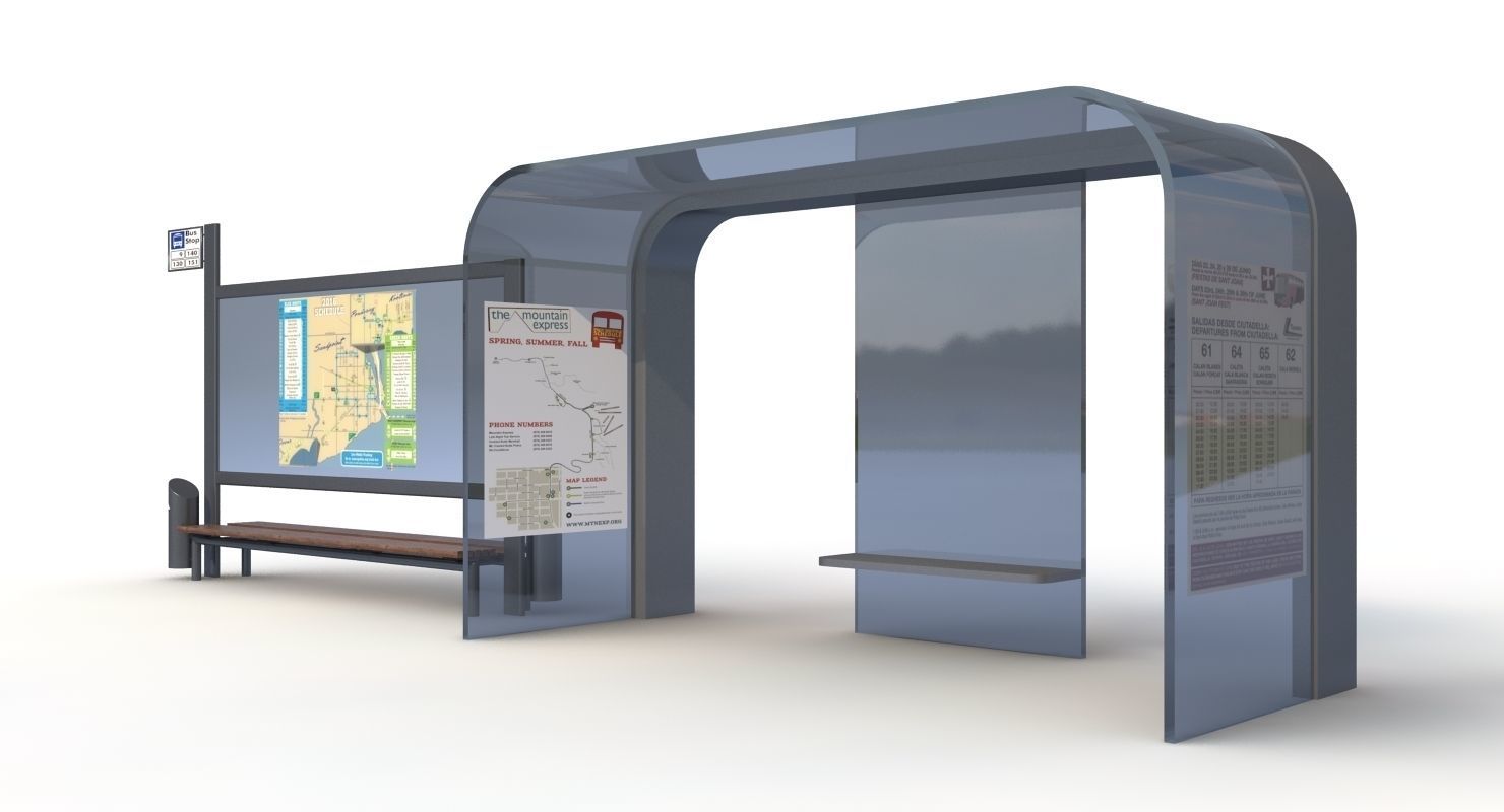 2 Bus Stops 1 3D model_4