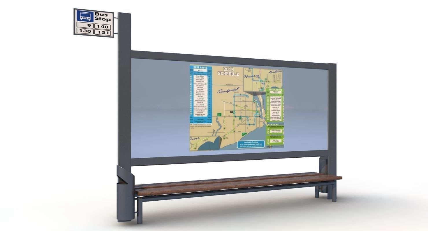 2 Bus Stops 1 3D model_5