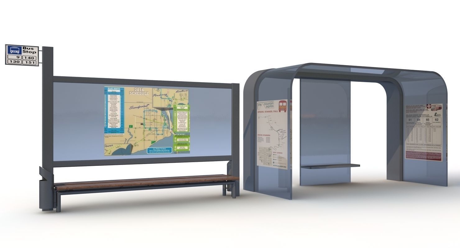 2 Bus Stops 1 3D model_1